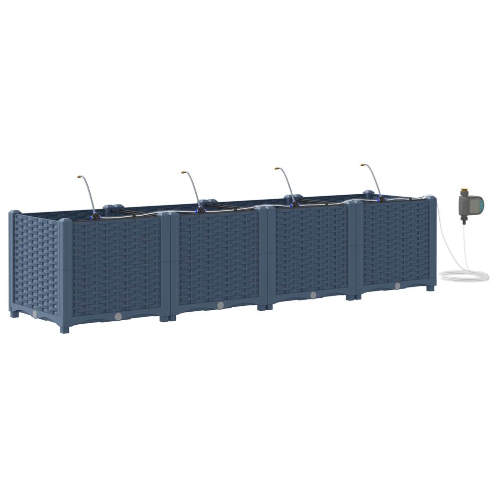 Cache-pot de jardin 4 pc gris 160 x 40 x 37,5 cm pp
