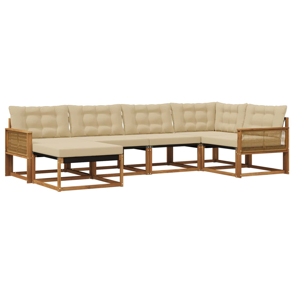 Ensemble de canapés d'extérieur 6 pcs naturel et beige