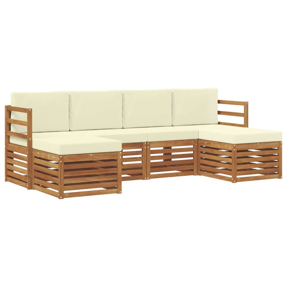 Ensemble de canapés d'extérieur 6 pc naturel et crème