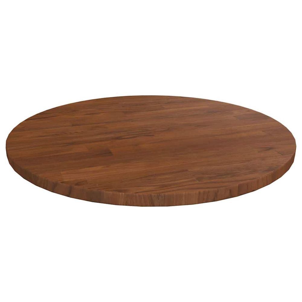 Dessus de table rond marron foncé ø40x1,5cm chêne massif traité