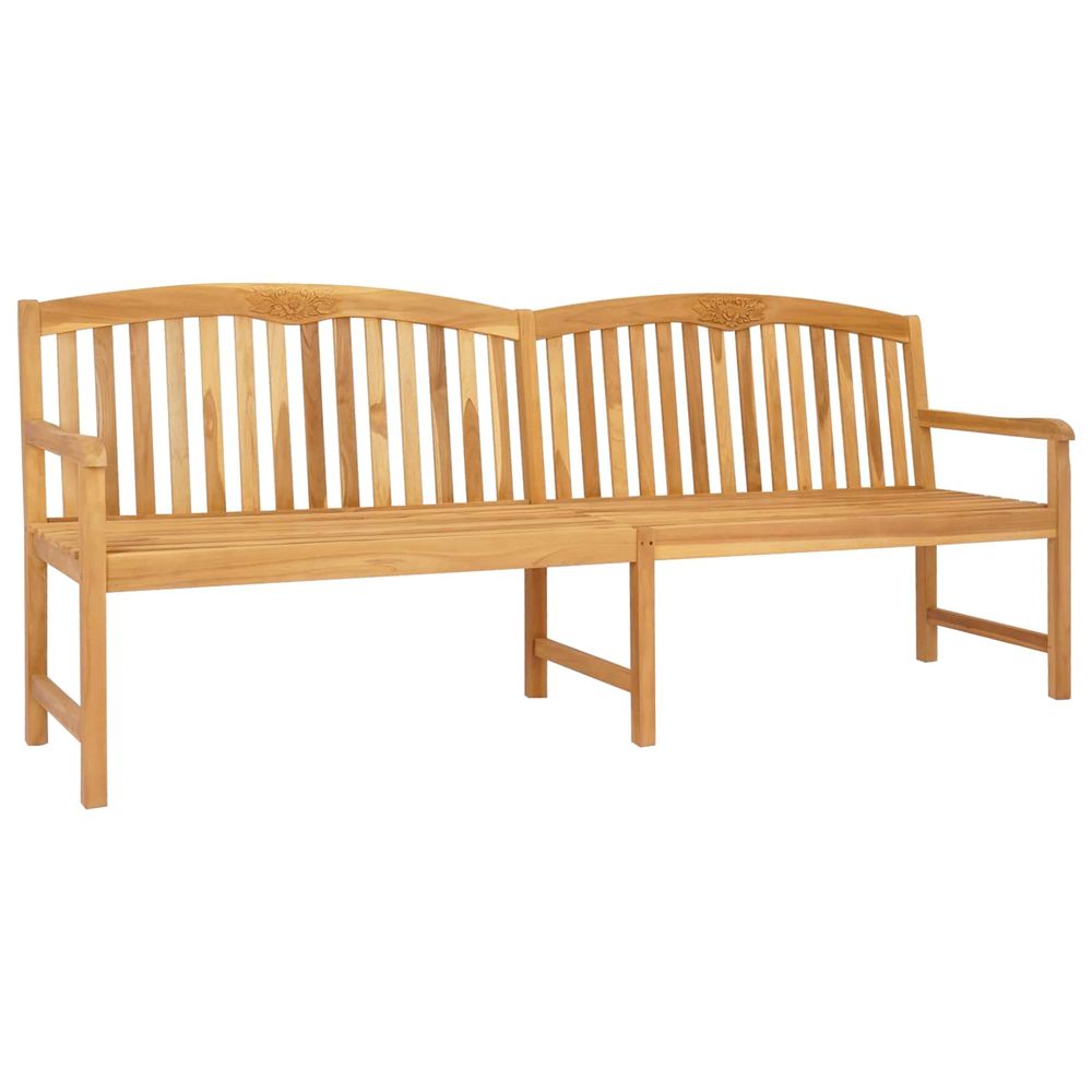 Banc en bois sculpté en rose 228 x 60 x 90 cm