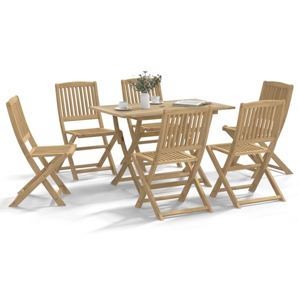 Ensemble à manger de jardin 7 pcs bois d'acacia solide