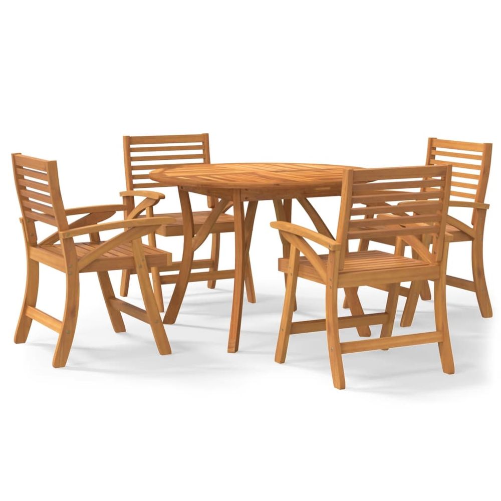 Ensemble à manger de jardin 5 pcs bois d'acacia solide