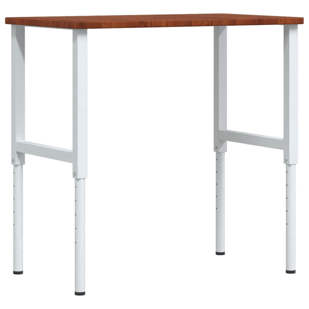 Établi marron foncé bois de chêne massif rectangulaire