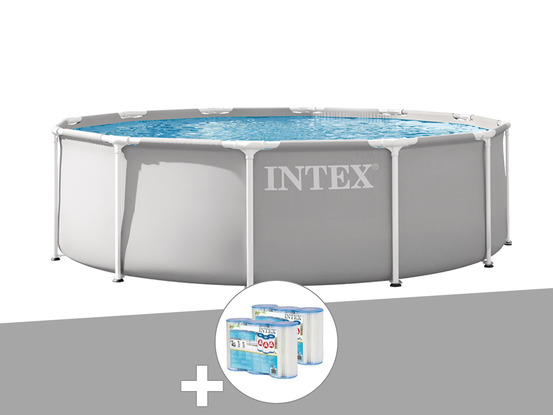 Kit piscine tubulaire prism frame ronde 3,66 x 1,22 m + 6 cartouches de filtrat