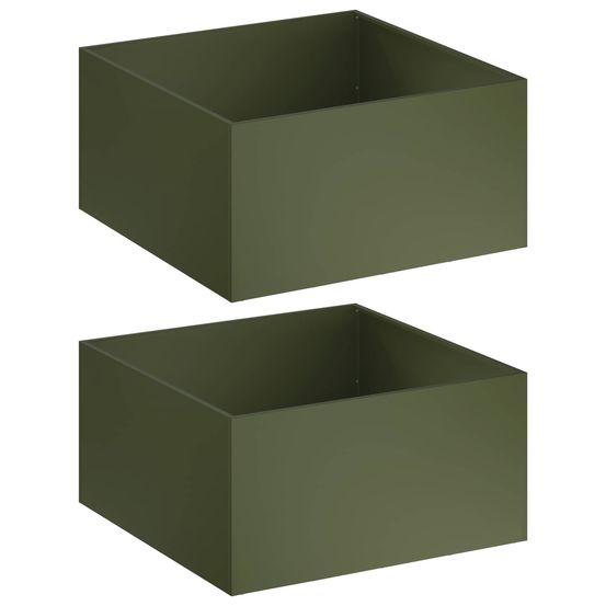 Cache-pot de jardin 2 pc vert olive 100 x 100 x 40 cm