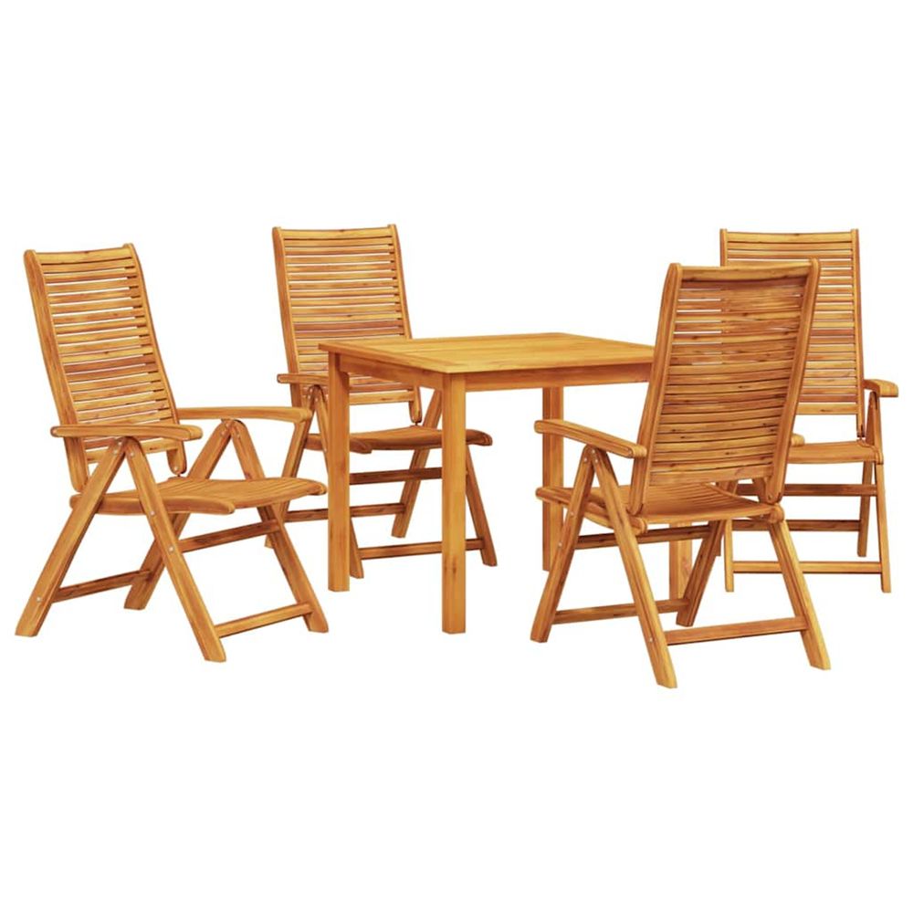 Ensemble de salle à manger pour jardin 5 pc marron