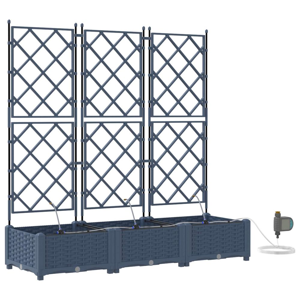 Cache-pot de jardin 3 pc gris 120 x 40 x 126 cm pp