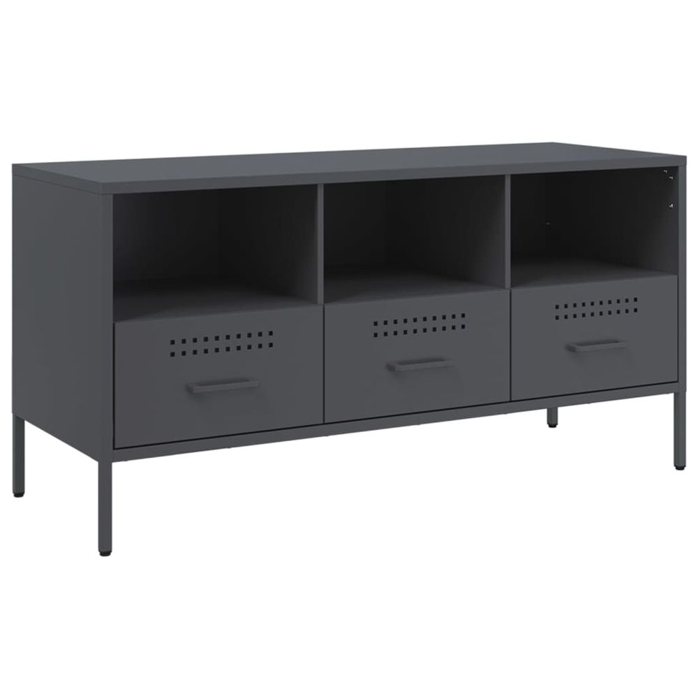 Meuble tv anthracite 100,5x39x50,5 cm acier