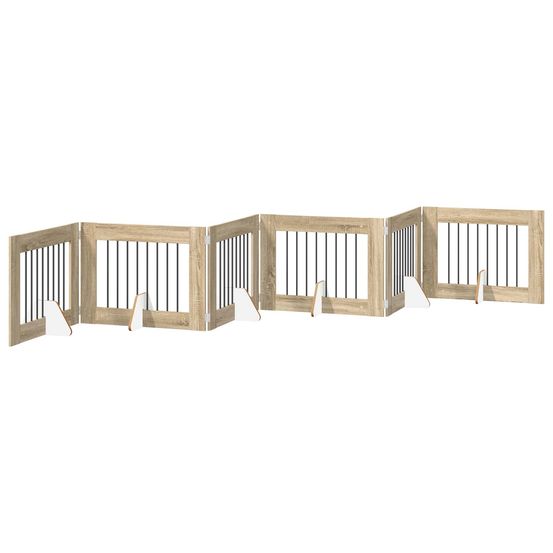Porte de chien pliable avec supports 6 pc chêne sonoma 482 cm