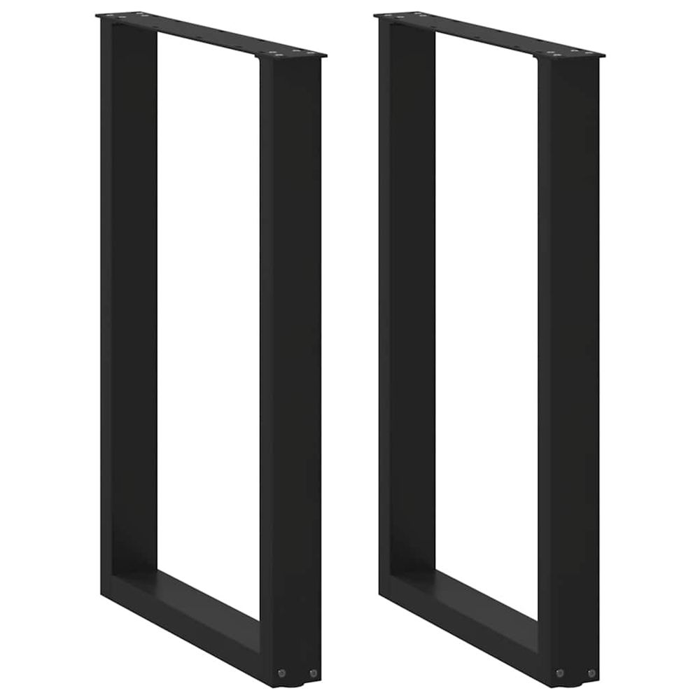 Pieds de table de bar en u, 2 pièces, noir, 60 x 90-91 cm, acier