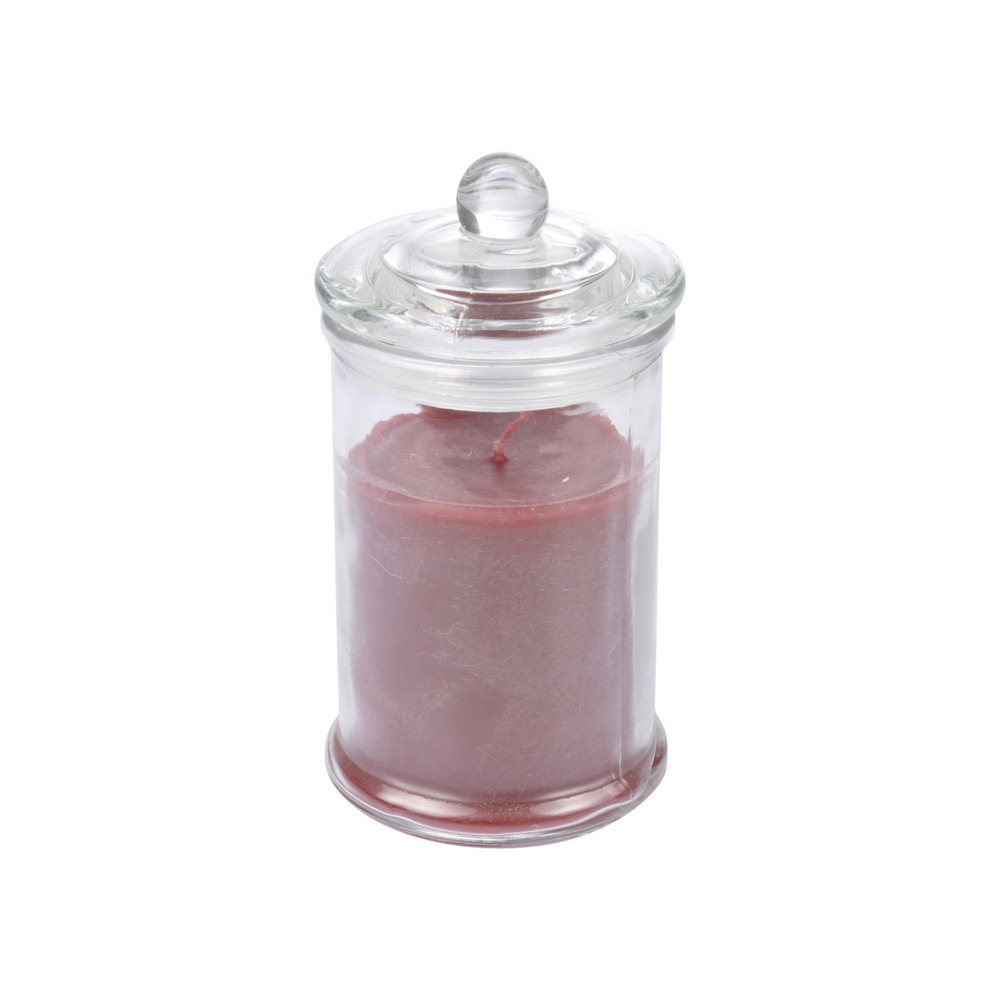 Bougie bocal en verre fruit rouge