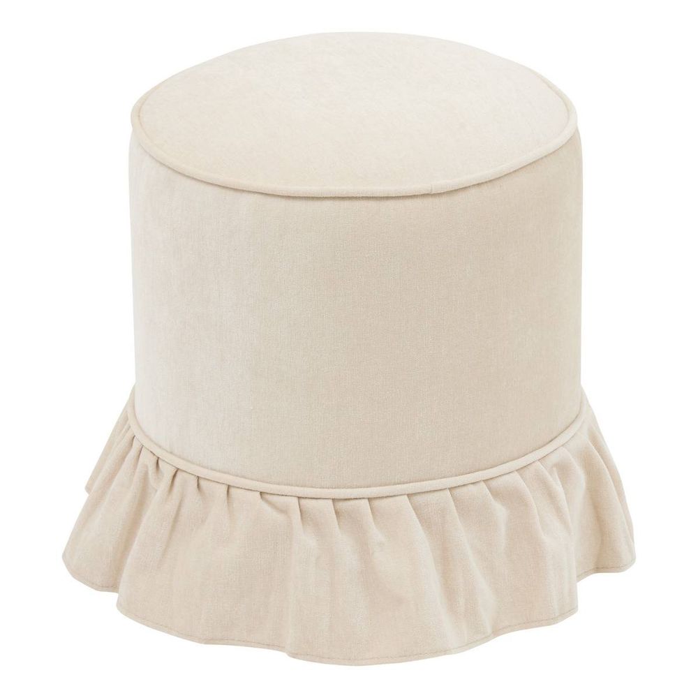 Pouf fiora rond d.36cm ivoire