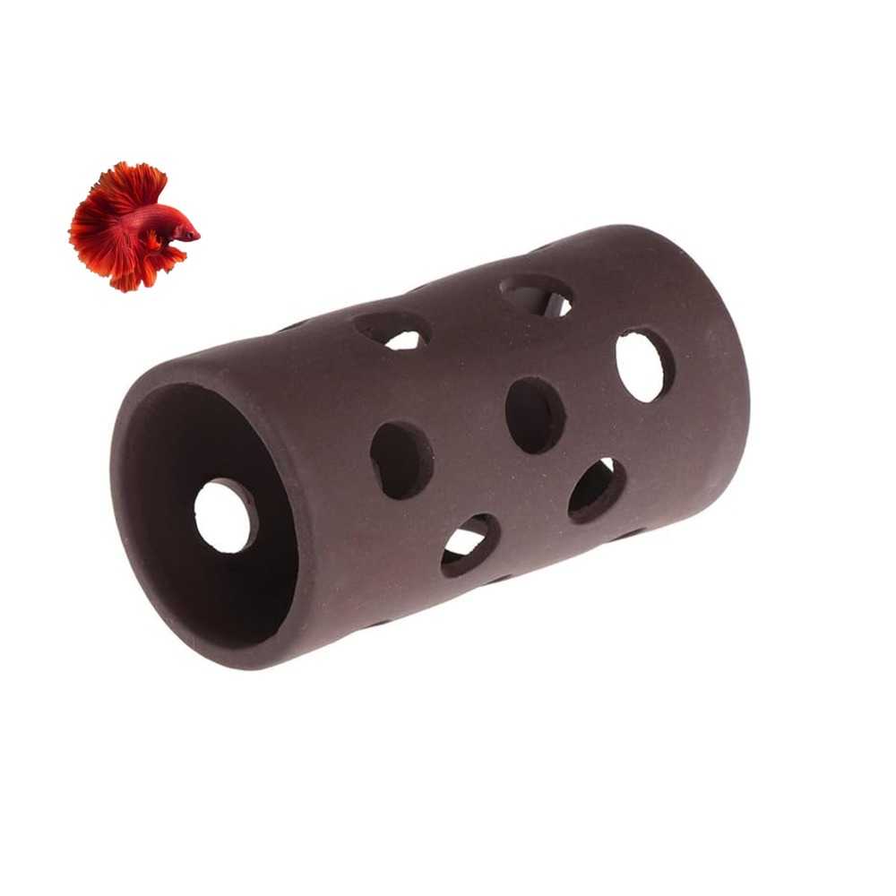 Grotte en céramique naturelle pour aquarium