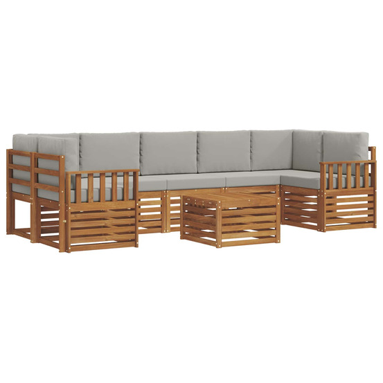 Ensemble de canapés d'extérieur 8 pcs gris naturel et clair