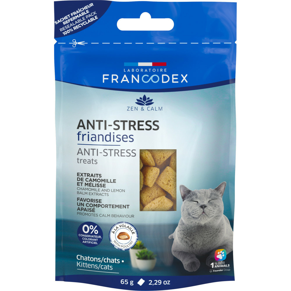 Friandises anti-stress pour chatons et chats 65 g