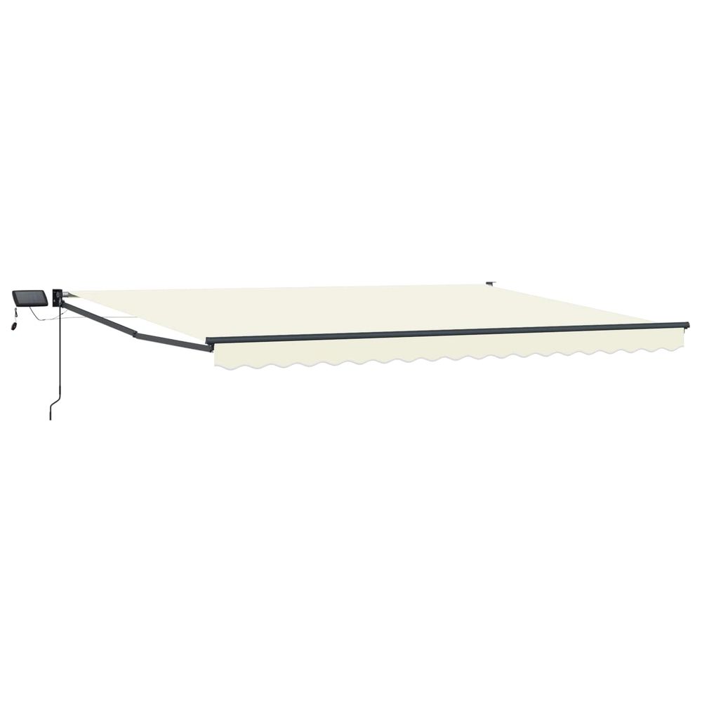 Store rétractable manuel avec leds crème et anthracite 5 x 3 m