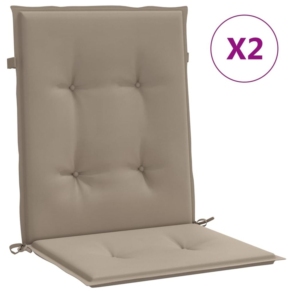 Coussins de chaise de jardin 2 pc taupe 100 x 50 x 3 cm