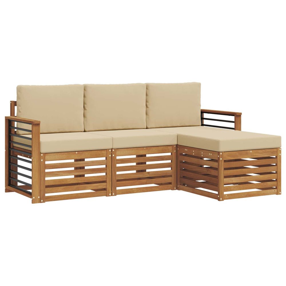 Ensemble de canapés d'extérieur 4 pc naturel et beige