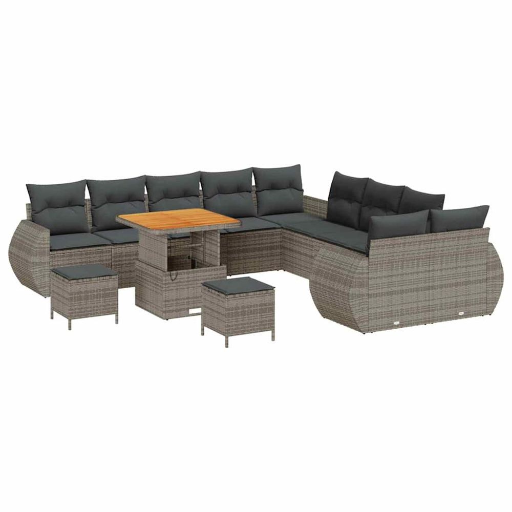 Ensemble de canapé de jardin 13 pc 13-nombre de places gris