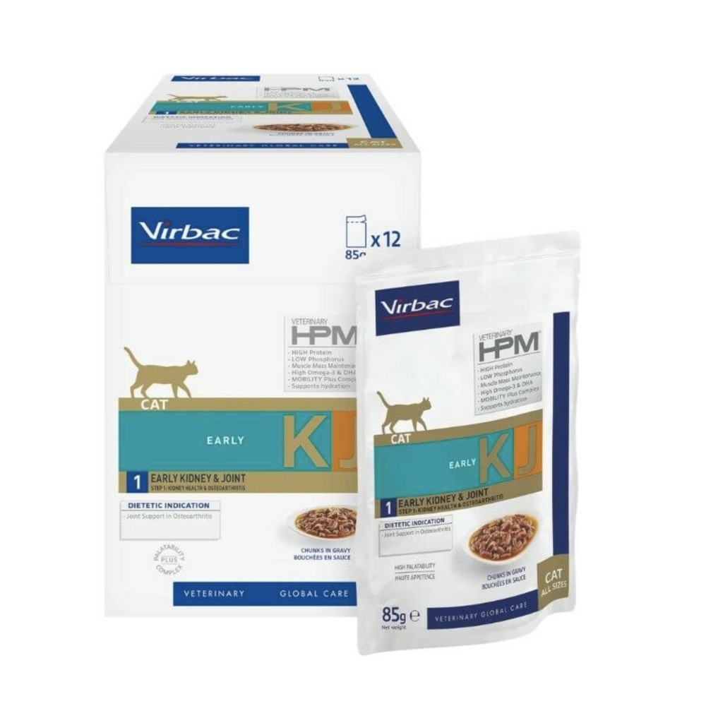 Croquettes chat - veterinary hpm cat kj1 early kidney joint - virbac 1.5 kg