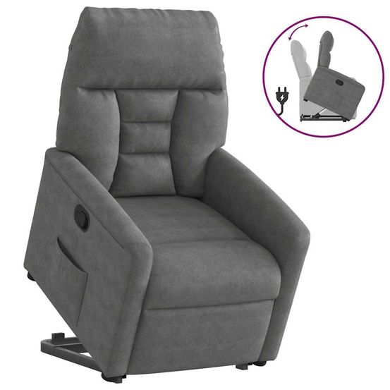Fauteuil inclinable gris foncé tissu microfibre