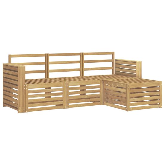 Ensemble de canapés d'extérieur 4 pc blanc bois d'acacia massif