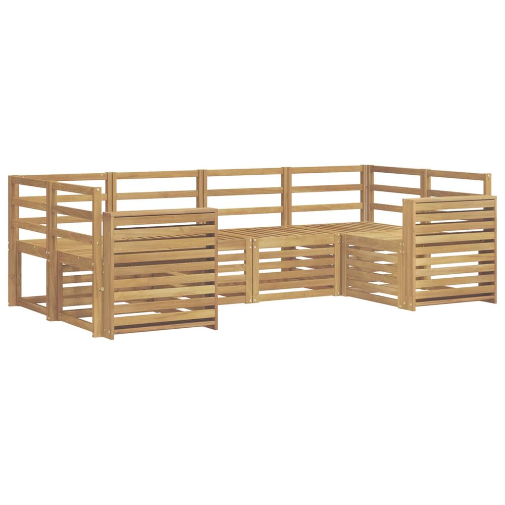Ensemble de canapés d'extérieur 6 pc blanc bois d'acacia massif