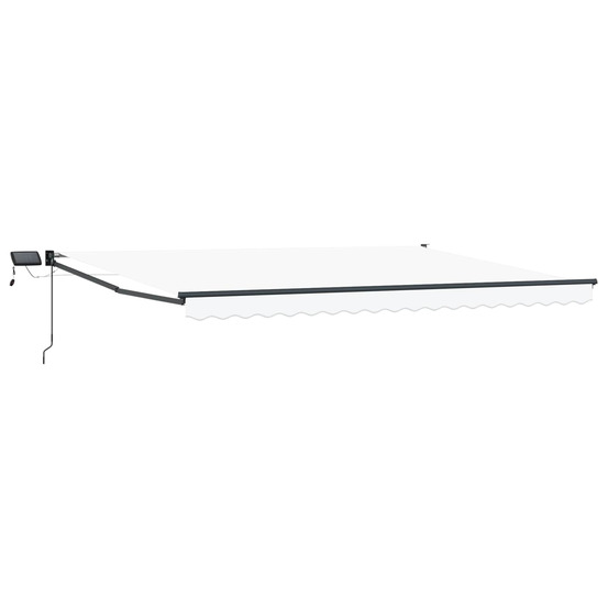 Store rétractable manuel avec leds blanc et anthracite 4 × 3 m