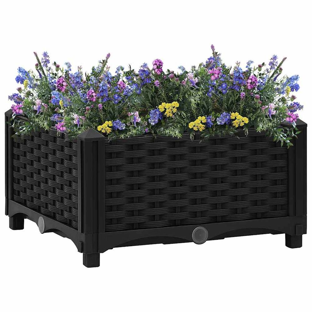Petit carré potager 40x40 cm polypropylène pour balcon et fleurs noir