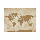 Carte du monde en liège - woody map aquarelle doré / 90 x 60 cm / sans cadre