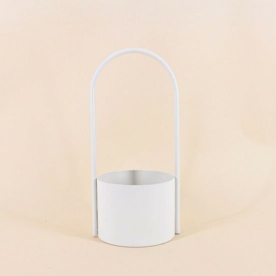 Cache pot en métal anse haute 13x30cm