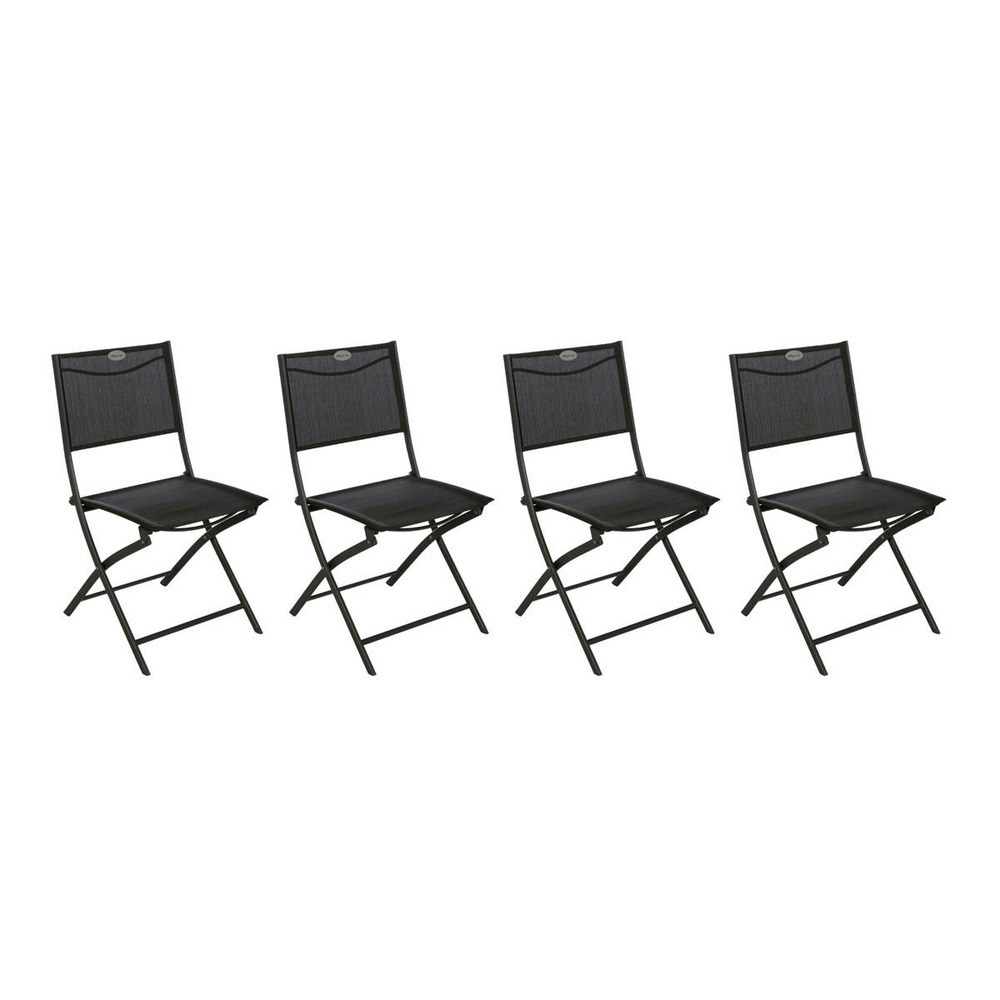 Lot de 4 chaises de jardin pliantes modula anthracite & graphite