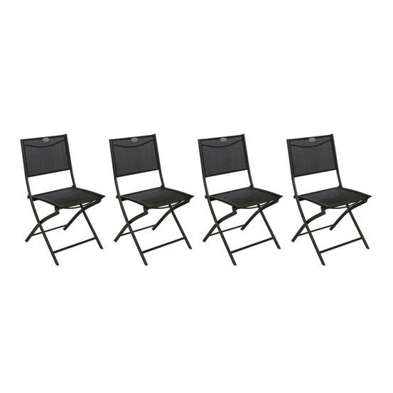 Lot de 4 chaises de jardin pliantes modula anthracite & graphite