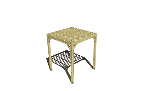 Pergola bois • 2m x 2m • indépendante • sens profondeur • lattage bois • livraison comprise