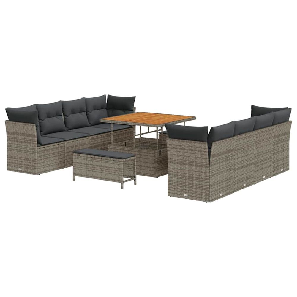 Ensemble de canapé de jardin 11 pc 8-nombre de places gris
