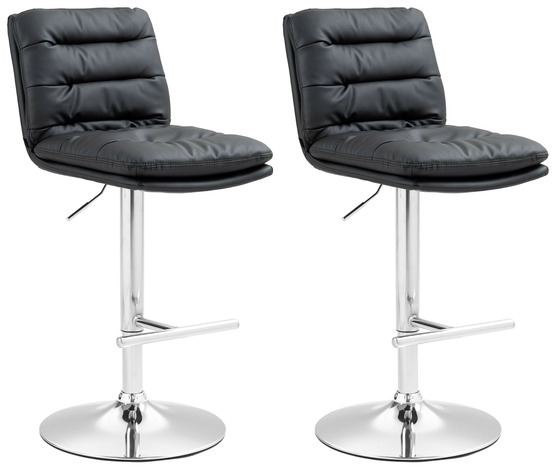 Lot de 2 tabourets de bar damar simili cuir chromé