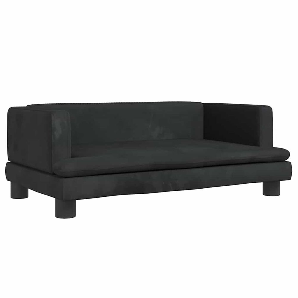 Lit pour chien noir 80x45x30 cm velours