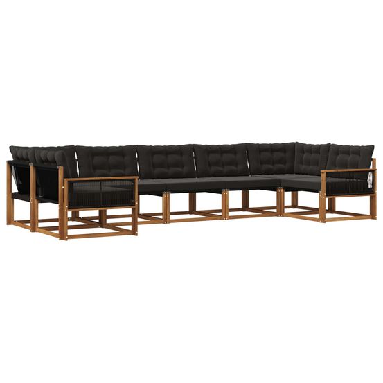 Ensemble de canapés d'extérieur 7 pc naturel et noir