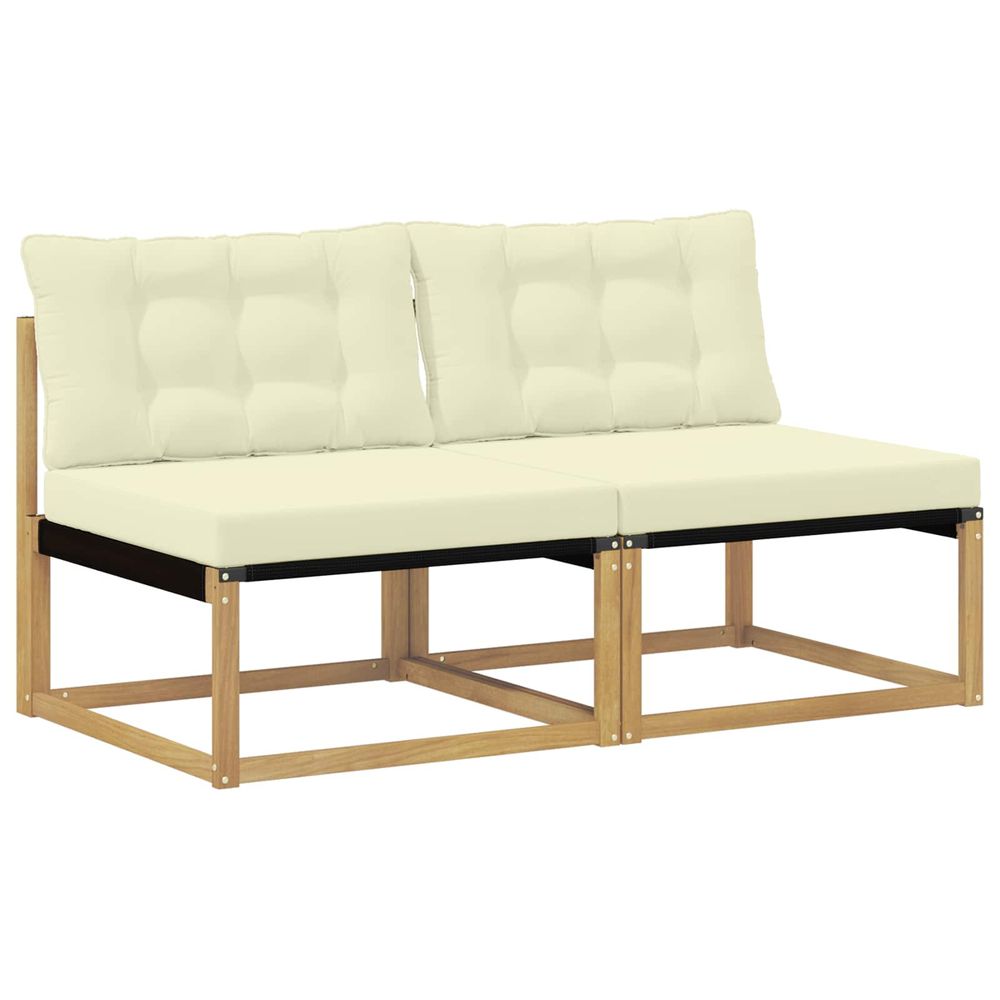Sofa de milieu extérieur bois d'acacia massif blanc