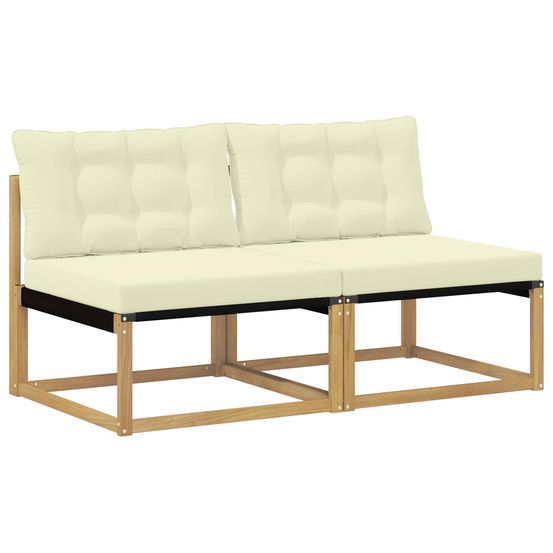 Sofa de milieu extérieur bois d'acacia massif blanc
