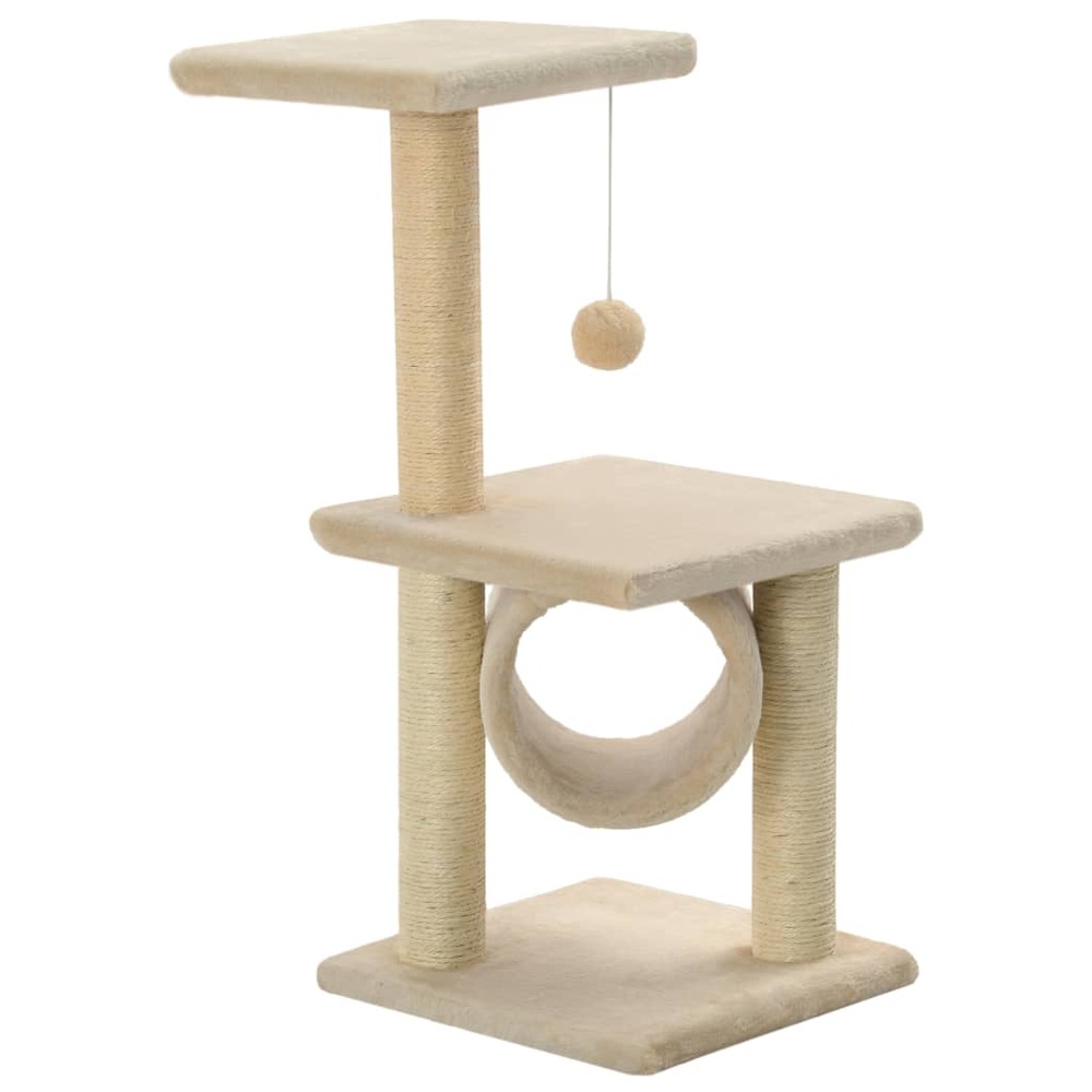 Arbre à chat avec griffoirs en sisal 65 cm beige