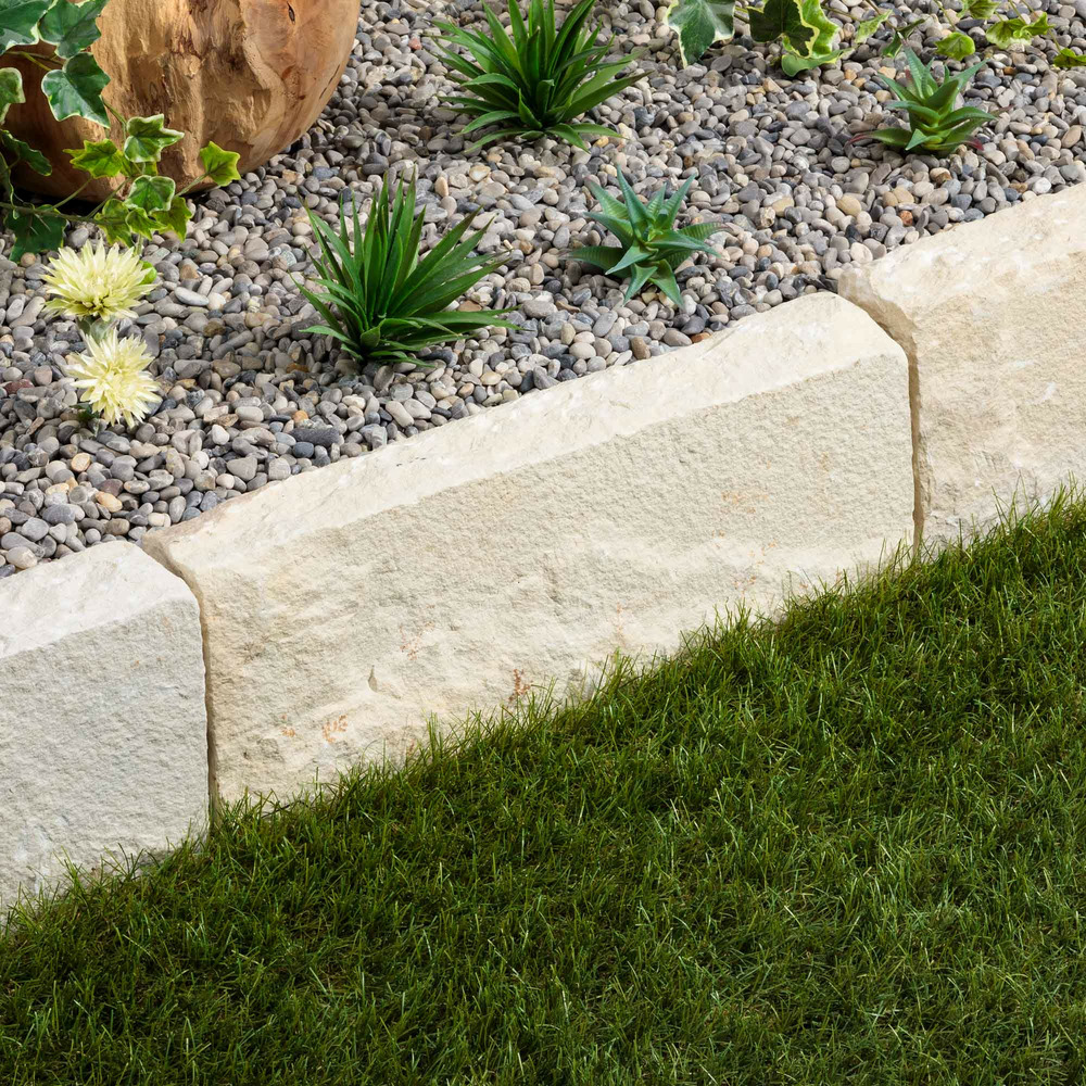 Bordure de jardin grès kandla beige 50x20x8 cm (à l'unité) - ro'ma nature