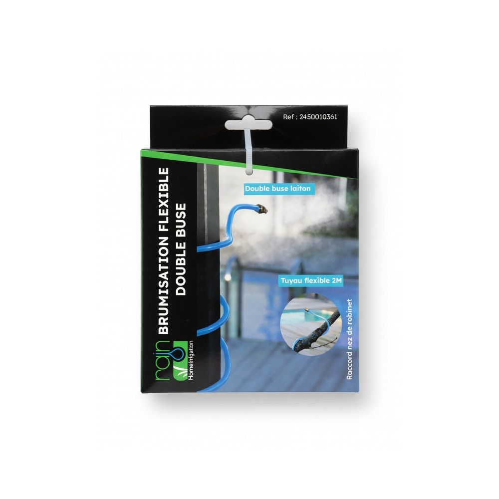 Brumisateur extérieur de terrasse flexible - kit rafraîchissant 2 buses 200cm - rain irrigation