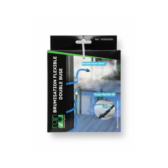 Brumisateur extérieur de terrasse flexible - kit rafraîchissant 2 buses 200cm - rain irrigation