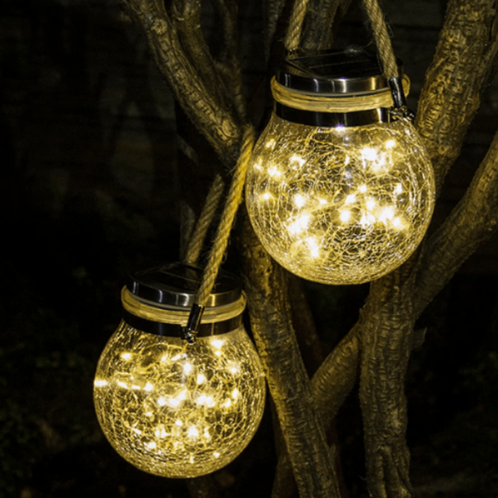 Bocal rond avec guirlande lumineuse - multicolore
