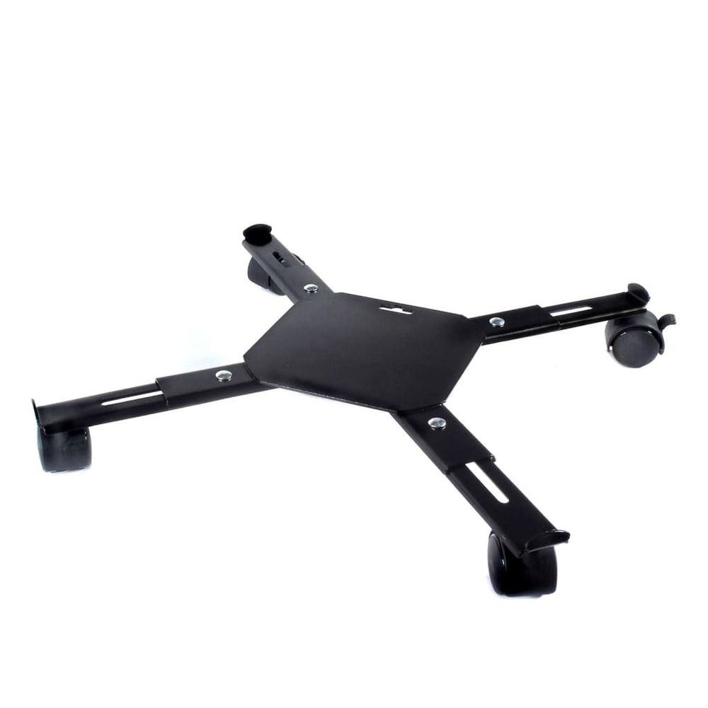 Support roulant réglable pour plantes 4 bras métal noir