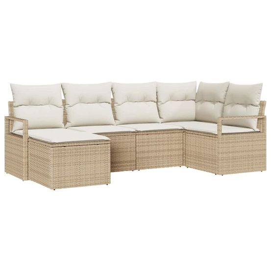 Ensemble de canapés 6 pc beige polyrotin