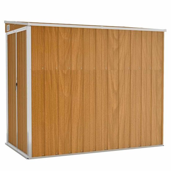 Abri de jardin mural marron 118x194x178 cm métal galvanisé