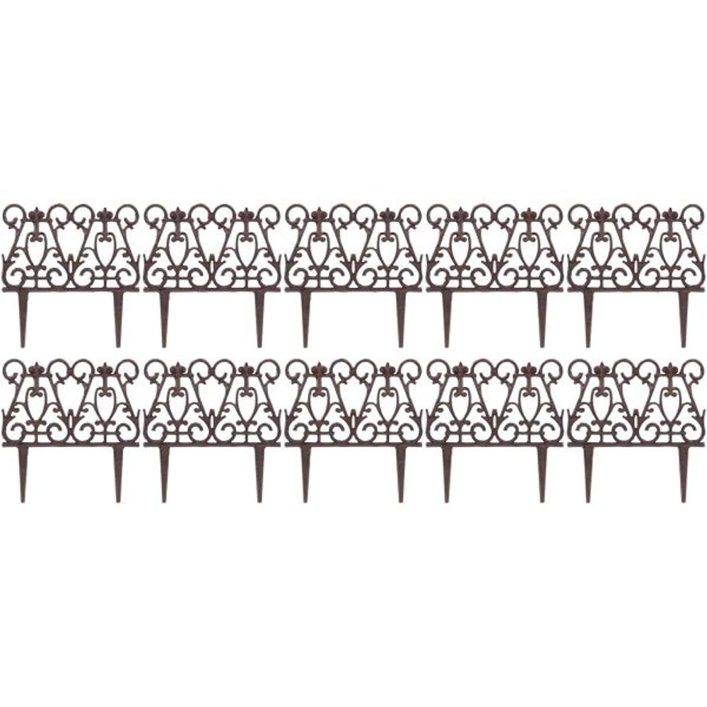 Bordure de jardin en fonte victorienne lot de 10